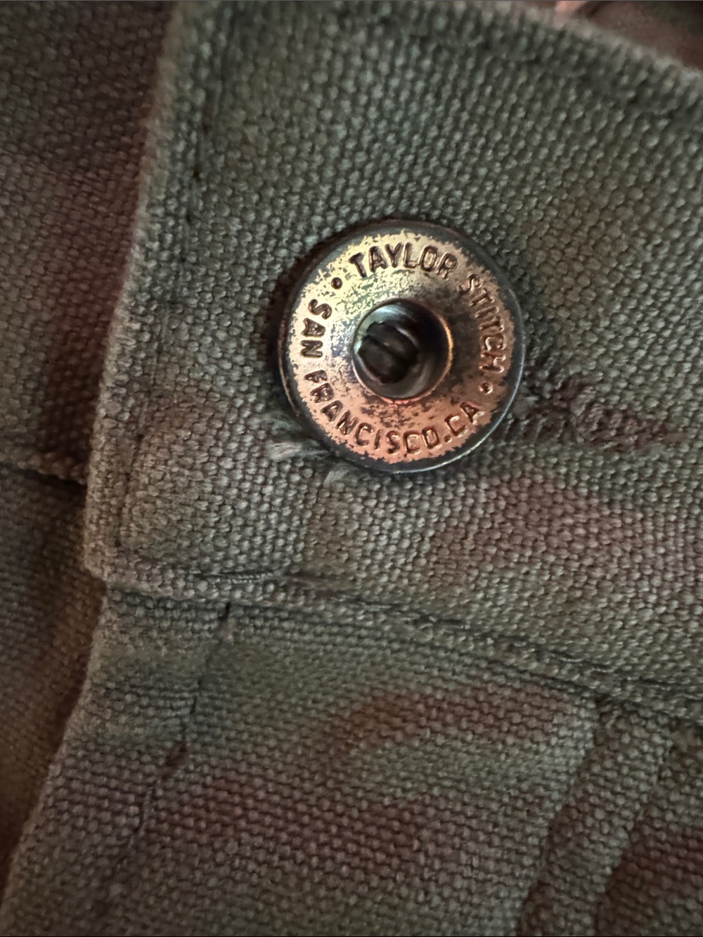 Taylor Stitch Olive Green Canvas Chinos - Picture 5 of 6